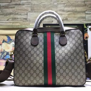 Gucci Ophidia GG Supreme Canvas Leather Briefcase