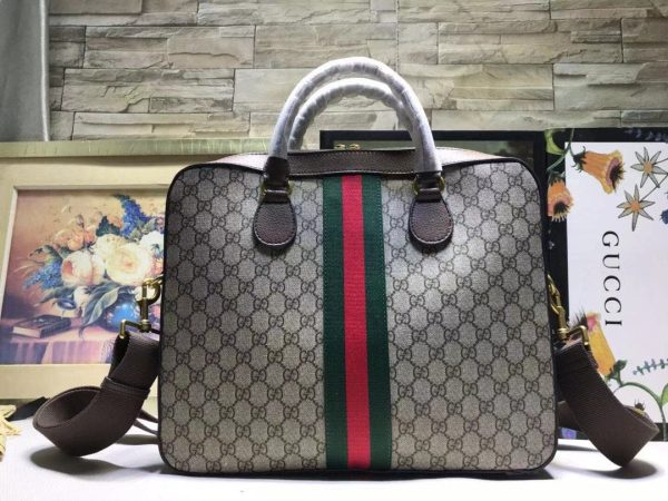 Gucci Ophidia GG Supreme Canvas Leather Briefcase