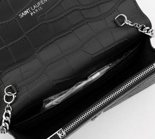 Saint Laurent Kate Medium Tassel Shoulder Bag Women in Crocodile-Embossed Leather