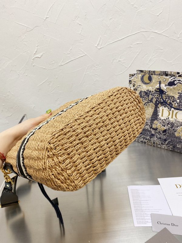 Christian Dior Oblique Jacquard Wicker Basket