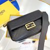 FENDI  Nappa FF 1974 Embossed Mini Baguette Black Sold Out