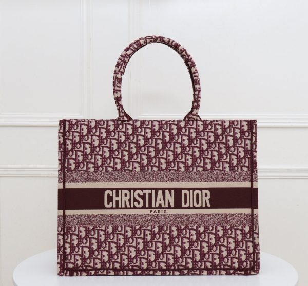 Medium Dior Book Tote Ecru and Gray Dior Oblique