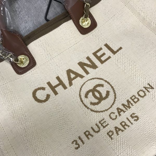 Chanel Deauville Small Straw Raffia Striped