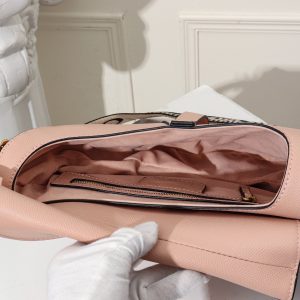 DIOR Saddle Bag With Strap Blush Grained Calfskin Women