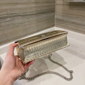 CLUTCH DIOR WOC METALIC GOLD