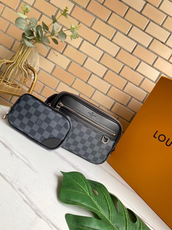 LV DAMIER GRAPHITE AMBLER CLUTCH/BUMBAG