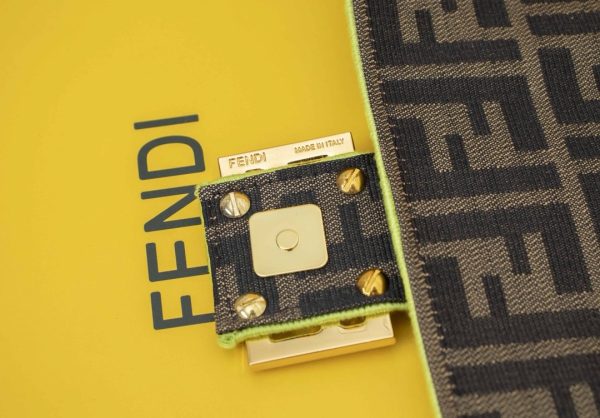 Fendi Baguette Brown Fabric Bag