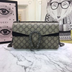 Gucci Dionysus Shoulder Bag GG Supreme Mini Brown/Black