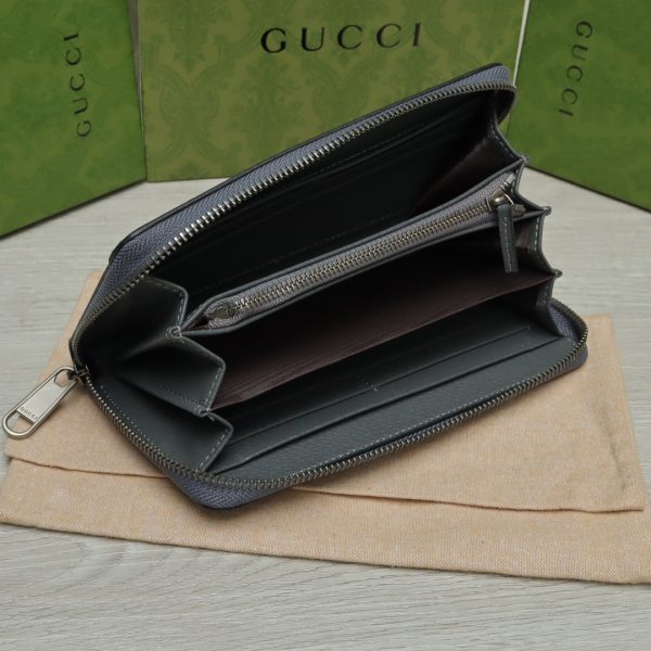 Gucci Long Gray Canvas Wallet