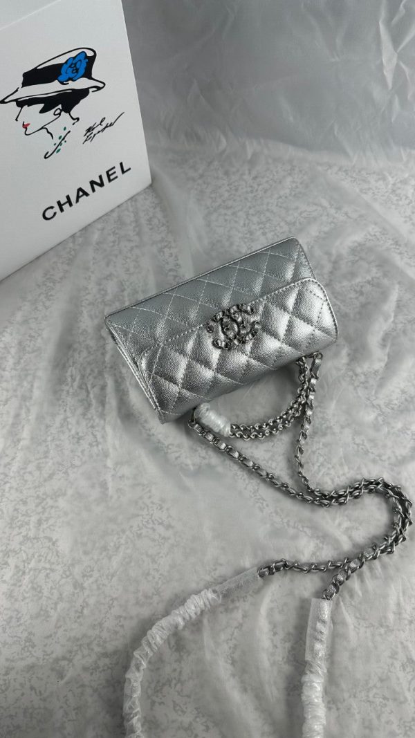 Chanel Mini Flap Bag  Metalic Silver