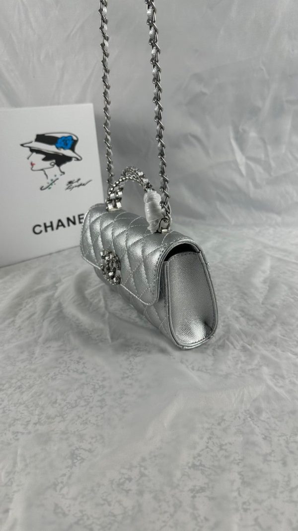 Chanel Mini Flap Bag  Metalic Silver