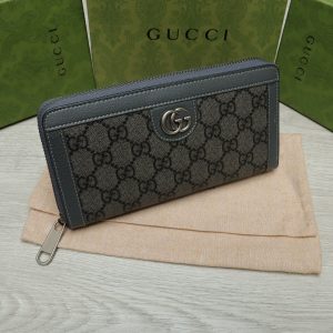 Gucci Long Gray Canvas Wallet
