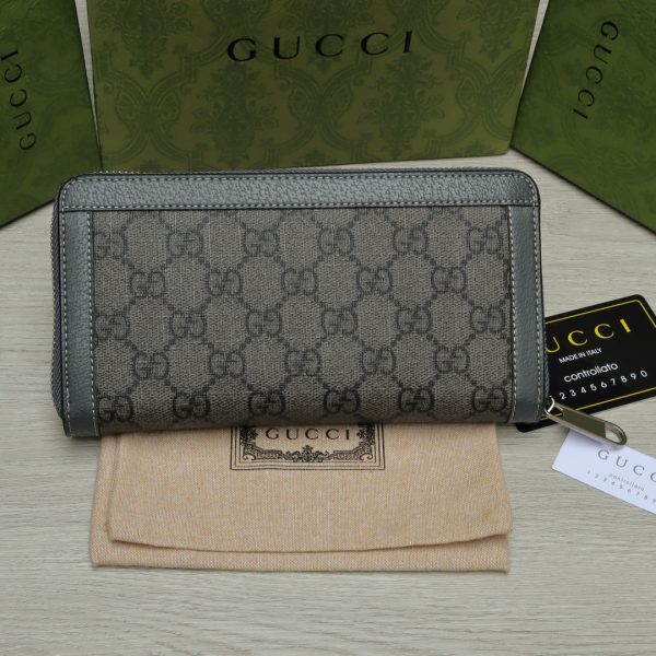 Gucci Long Gray Canvas Wallet