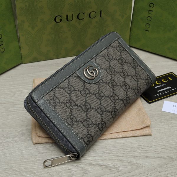 Gucci Long Gray Canvas Wallet