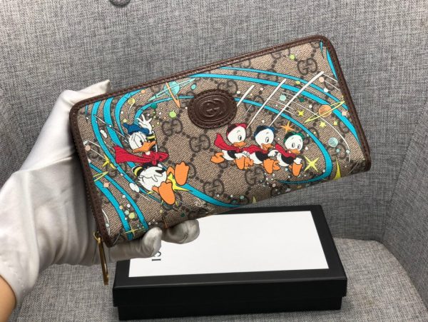 DISNEY X GUCCI DONALD DUCK ZIP AROUND WALLET