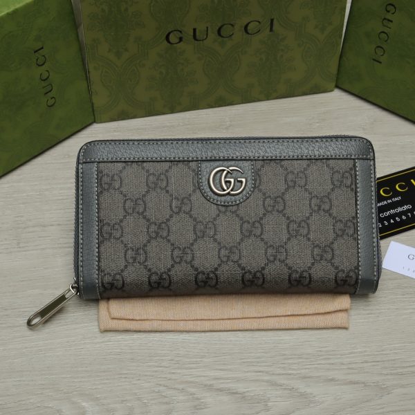 Gucci Long Gray Canvas Wallet