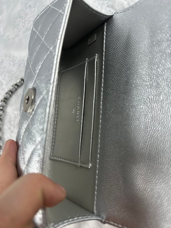 Chanel Mini Flap Bag  Metalic Silver