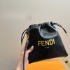 Fendi Roma Black Leather Drawstring Mini