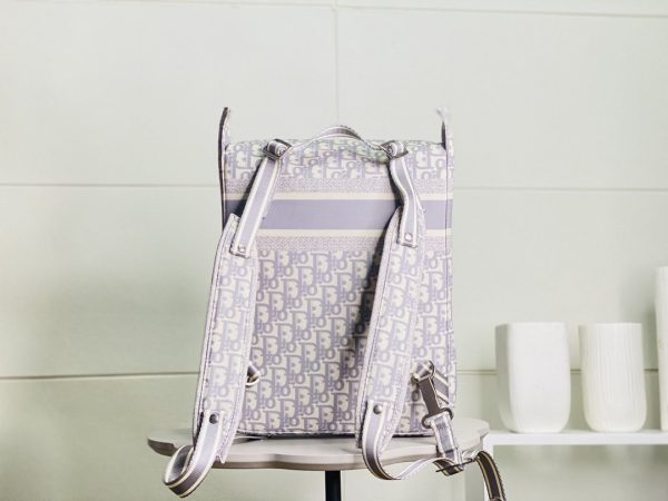 CHRISTIAN DIOR OBLIQÚE BACKPACK IN BLUE AND WHITE CANVAS