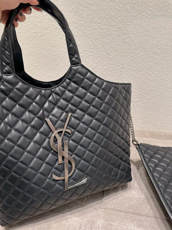 Women Saint Laurent Icare Maxi Shopping Bag In Quilted Lambskin