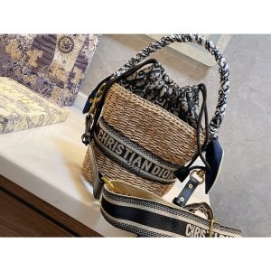 Christian Dior Pre-Owned pre-owned wicker Dior bucket shoulder bag