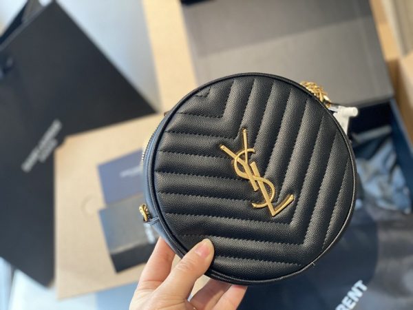 Saint Laurent Vinyle round camera bag