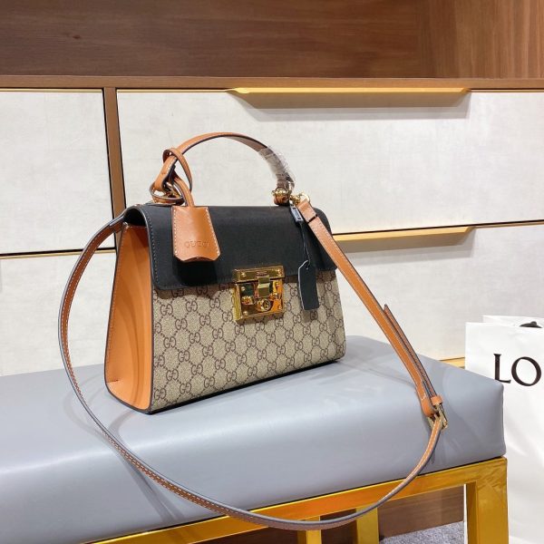 GUCCI Padlock GG Supreme Top Handle Bag