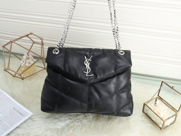 YSL SAINT LAURENT PUFFER MEDIUM CHAIN BAG IN QUILTED