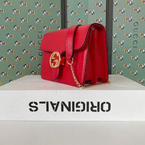 Gucci Interlocking Leather Chain Crossbody