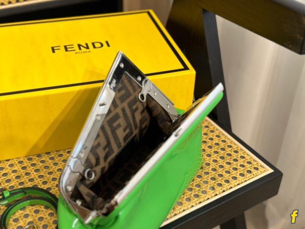 Fendi Women’s Green First Midi Clutch Bag