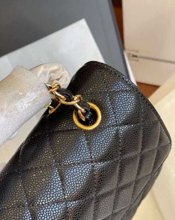 CHANEL CLASSIC FLAP QUILTED BLACK LEATHER BAG PURSE
