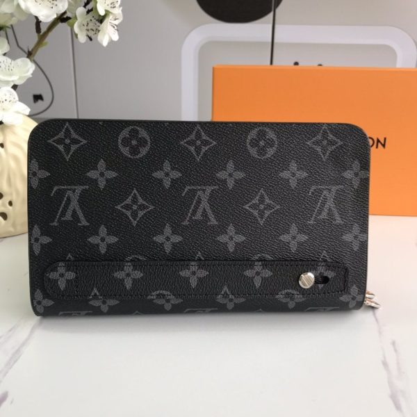 Louis Vuitton Monogram Eclipse Zippy XL Wallet-M61698-VNLV112