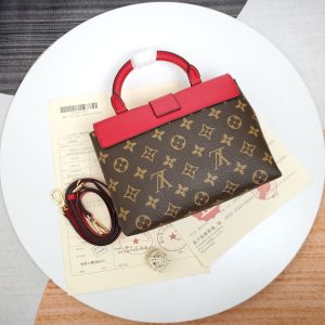 LOUIS VUITTON LOCKY BB MONOGRAM CANVAS COQUELICOT HANDBAG