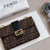 Fendi Mini Baguette Brown Fabric Bag