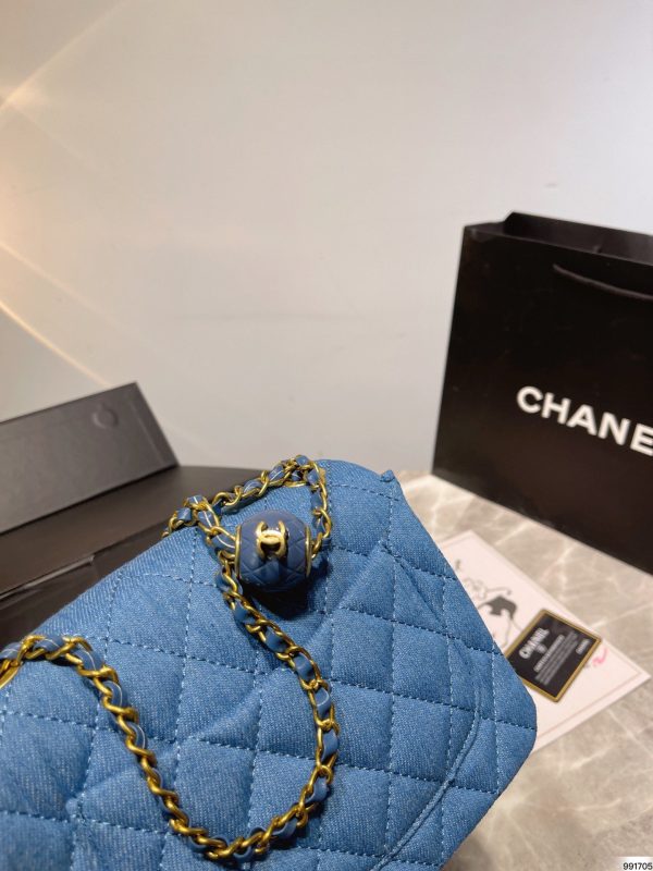 Chanel Flap Bag Pearl Crush Denim – Blue Denim