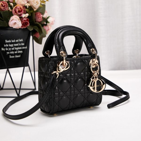 Dior Dior Micro Bag Black Cannage Lambskin Women