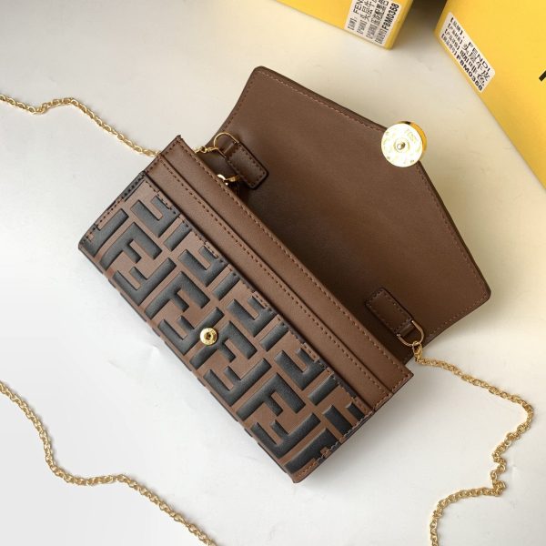 Fendi Continental with Chain – Brown – Clutches