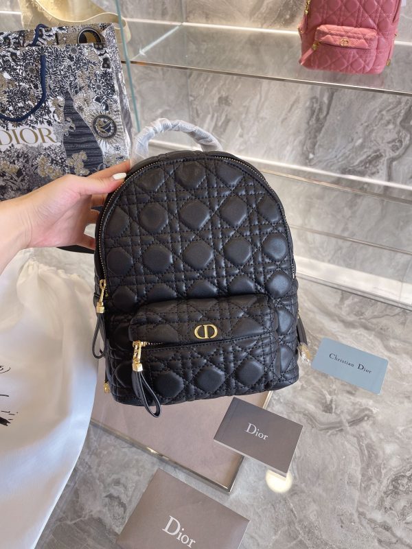 Dior Small backpack Black Cannage Lambskin