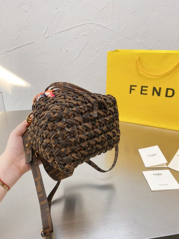 Fendi Fendi Mon Tresor FF Jacquard Drawstring Bucket Bag