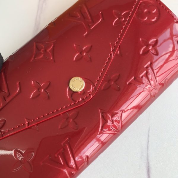 Louis Vuitton Lv wallet patent monogram red