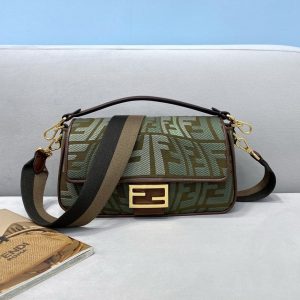 Fendi FF Vertigo Canvas Baguette Bag 8BR600