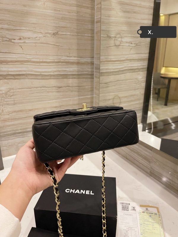 Chanel Seasonal Mini Rectangle Black Lambskin