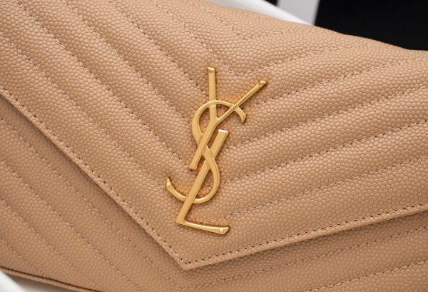 Beige Ysl Wallet On Chain