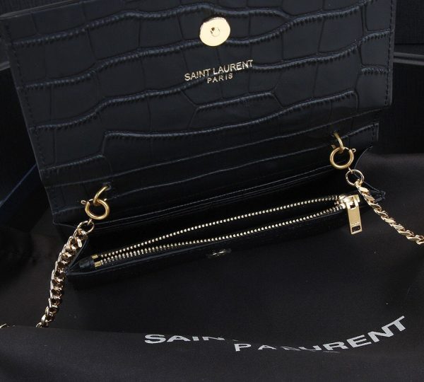 Saint Laurent Cassandre Matelasse Leather Wallet On Chain