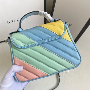 GG Marmont Small Shoulder Bag in Pastel Multicolour Leather