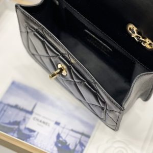 Chanel small Flap Bag Calfskin & Gold-Tone Metal black