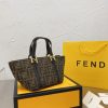 FENDI Zucca Canvas Hand Bag Brown Black Auth rd3141