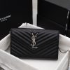 Saint Laurent Cassandre Matelasse Leather Wallet On Chain