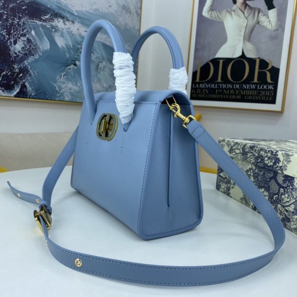 Dior Medium St Honoré Tote Gray Grained Calfskin