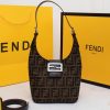 Fendi Zucca Pattern Bucket Canvas Hand Bag Brown